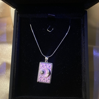 Çelik Pembe Tarot Kolye