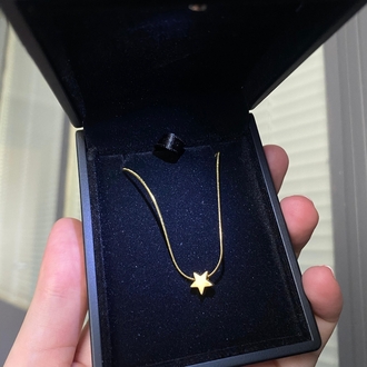 Çelik Mini Gold Yıldız Kolye