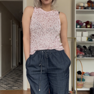 Pattern halter yaka bluz 