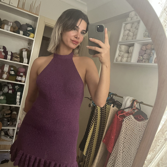 Pattern (fırfırlı halter yaka elbise) s ve m bedene uygun 