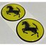 Ferrari Logo Damla Etiket Sticker Sarı 5x5cm 2'Li