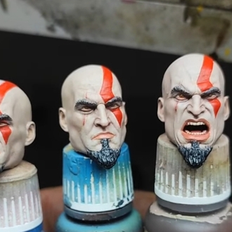 3 PCS young Kratos Heads for sigma toys 
