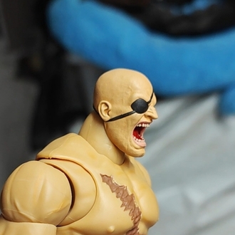 2 Sagat Head for jada toys (screaming and Cool expression)