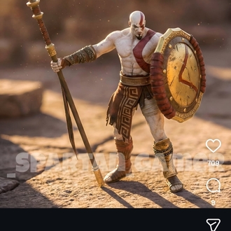 Sigma Kratos hoplite shield and spear