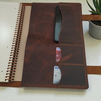 A4 organizer hakiki deriden el yapımı 