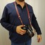 Kızıl kahve rengi Fotoğraf makinesi boyun askısı 