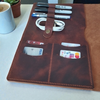 A4 organizer hakiki deriden el yapımı 