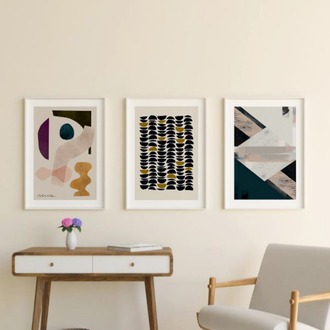 Renkli Soyut Sanat Çerçeveli Tablo Seti