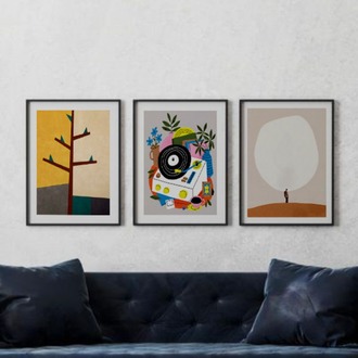 Geometrik ve Minimalist Sanat Çerçeveli Tablo Seti