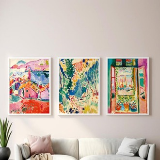 Canlı Soyut Sanat Çerçeveli Tablo Seti