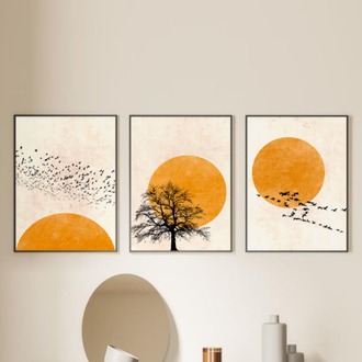 Minimalist Doğa Çerçeveli Tablo Seti