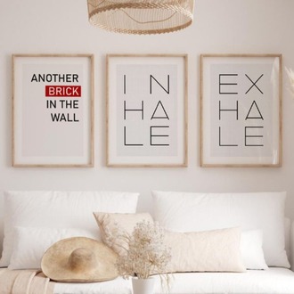 Minimalist Tipografi Çerçeveli Tablo Seti