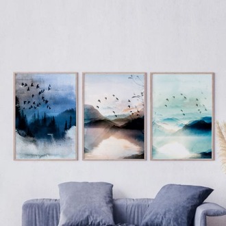 Serene Landscapes Çerçeveli Tablo Seti