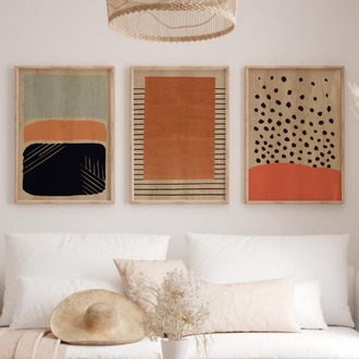 Geometrik ve Modern Sanat Çerçeveli Tablo Seti