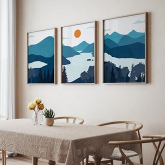 Serene Landscapes Çerçeveli Tablo Seti