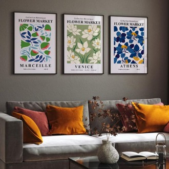 Collection Botanique - Çiçekli Şehir Çerçeveli Poster Seti