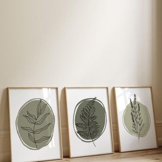 Minimalist Bitki Çerçeveli Tablo Seti