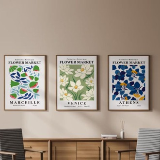Collection Botanique - Çiçekli Şehir Çerçeveli Poster Seti