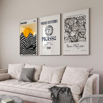 Ünlü Sanat Çerçeveli Poster Seti - Bauhaus, Picasso, Matisse