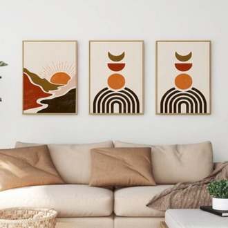 Minimalist ve Modern Soyut Çerçeveli Tablo Seti