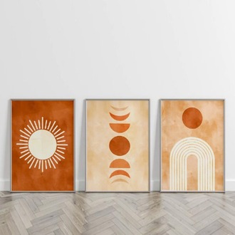 Minimalist Soyut Sanat Çerçeveli Tablo Seti