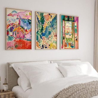 Canlı Soyut Sanat Çerçeveli Tablo Seti