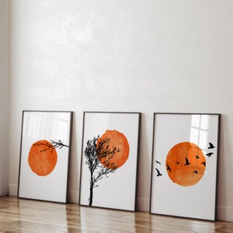 Minimalist Doğa Çerçeveli Tablo Seti