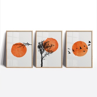 Minimalist Doğa Çerçeveli Tablo Seti