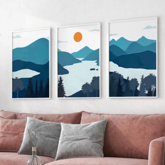 Serene Landscapes Çerçeveli Tablo Seti