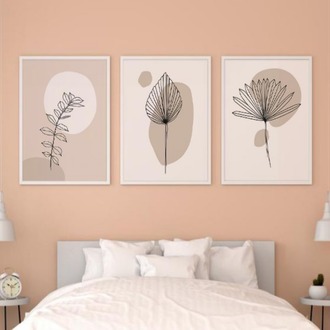 Minimalist Bitki Çizimleri Çerçeveli Tablo Seti