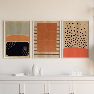 Geometrik ve Modern Sanat Çerçeveli Tablo Seti