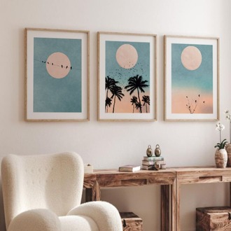 Minimalist Doğa Çerçeveli Tablo Seti