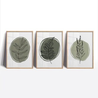 Minimalist Bitki Çerçeveli Tablo Seti