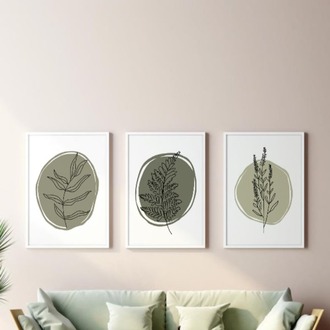 Minimalist Bitki Çerçeveli Tablo Seti