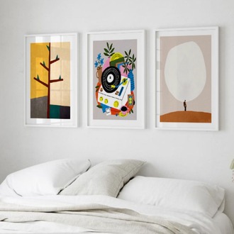 Geometrik ve Minimalist Sanat Çerçeveli Tablo Seti