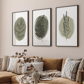Minimalist Bitki Çerçeveli Tablo Seti