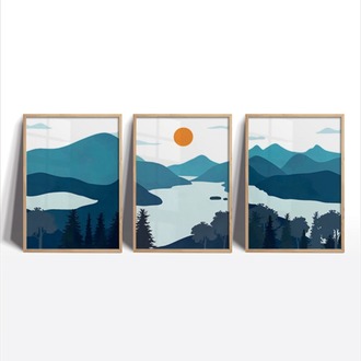 Serene Landscapes Çerçeveli Tablo Seti