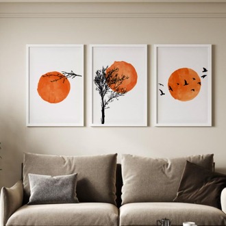 Minimalist Doğa Çerçeveli Tablo Seti