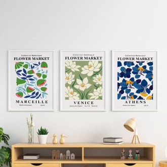 Collection Botanique - Çiçekli Şehir Çerçeveli Poster Seti