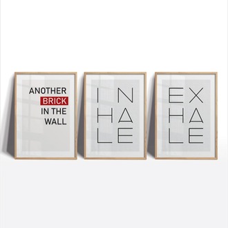 Minimalist Tipografi Çerçeveli Tablo Seti