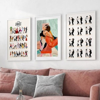 Dans Tutkusu Çerçeveli Poster Seti