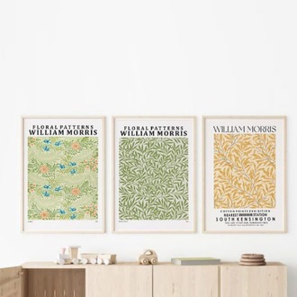 William Morris Çiçek Desenli Çerçeveli Poster Seti