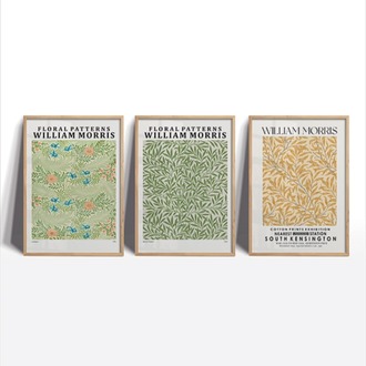 William Morris Çiçek Desenli Çerçeveli Poster Seti