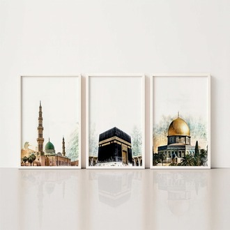 islami set ahşap çerçeveli tablo set BDK0508