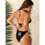 DİOR siyah nakışlı bikini takımı