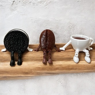 Bütün Oreo Kurabiye, Kahve Fincanı ve Kahve Çekirdeği 3'lü Dekor Seti
