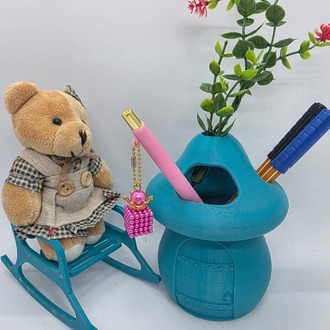 CEVİZDİZAYN BAYBBEAR MİNİ SALLANAN SANDALYE AYICIK & 3 GÖZLÜ KALEMLİK SETİ ✏️