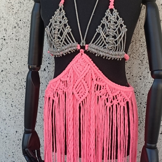 Rhinestone Macrame Dress