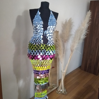 Tyla Crochet Sequin Dress