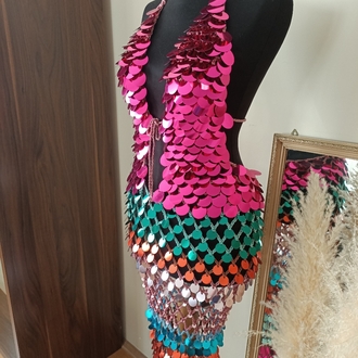 Mikeisha Crochet Sequin Dress